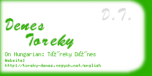 denes toreky business card